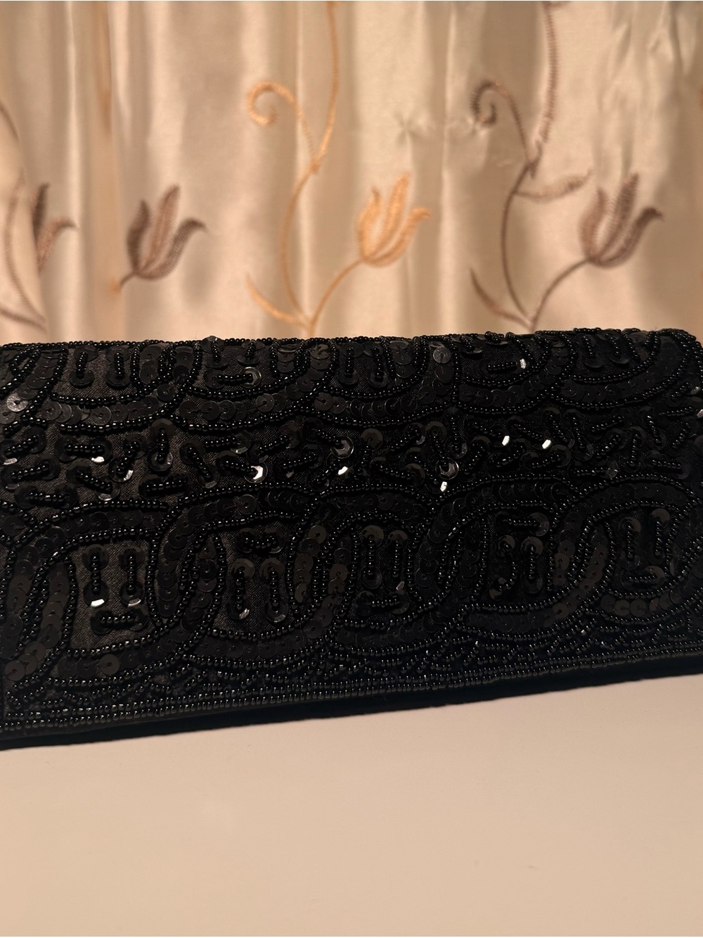 Bijoux Terner Black Beaded Evening Clutch
